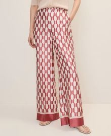 The Wide Leg Pant in Satin Geo Print at Ann Taylor