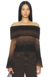 The Wolf Gang Soraya Off Shoulder Top In Chocolate at Revolve