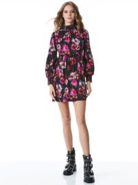 Thea Babydoll Dress In Midnight Rose  Alice And Olivia at Alice + Olivia