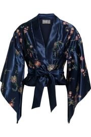 Theia Belted Satin Top at The Outnet