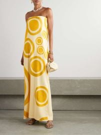 Themis Z Theros Strapless Printed crepe de chine Maxi Dress at Net a Porter