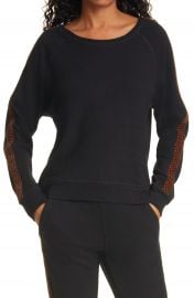 Theo Leopard Trim Sweatshirt   Nordstrom at Nordstrom