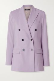 Theory - Double-breasted wool-blend blazer at Net A Porter