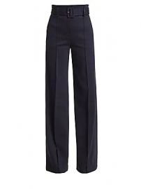 Theory - High-Waist Belted Pinstripe Pants at Saks Fifth Avenue