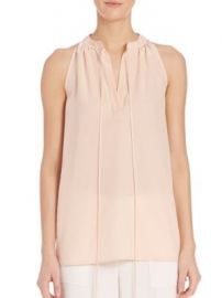 Theory - Livilla Tie-Front Silk Blouse at Saks Off 5th