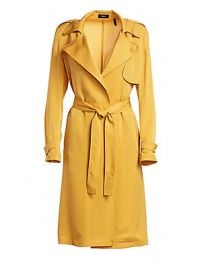 Theory - Oaklane Modern Silk Trench Coat at Saks Fifth Avenue