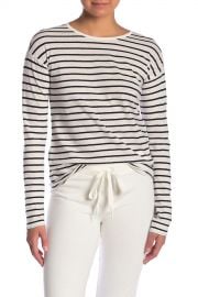 Theory   Relaxed Crew Neck Striped Linen Blend Tee   Nordstrom Rack at Nordstrom Rack