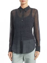 Theory - Sunaya Silk Button-Down Top at Saks Fifth Avenue