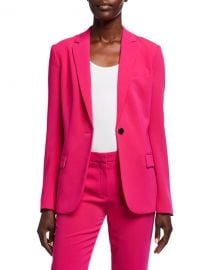 Theory Admiral Crepe One-Button Staple Blazer at Neiman Marcus