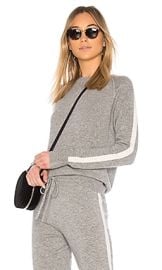 Theory Athletic Stripe Pullover Sweater In Husky Ivory at Revolve