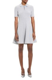 Theory Babydoll Polo Dress in Light Heather Grey at Nordstrom