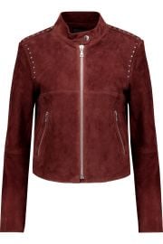 Theory Bavewick SM Wilmore studded suede jacket at The Outnet