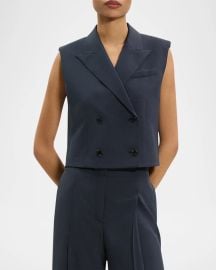 Theory Boxy Double-Breasted Vest at Neiman Marcus