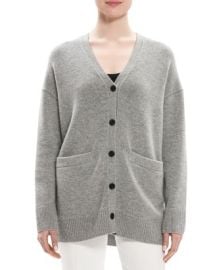 Theory Boxy Elbow Patch Cardigan Bloomingdales at Bloomingdales