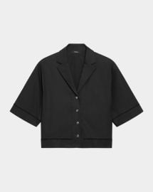 Theory Boxy Lapel Shirt at Neiman Marcus