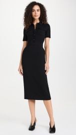 Theory Button Front Mixed Media Crepe Dress at Shopbop