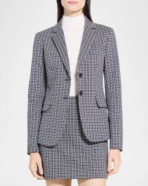 Theory Carissa Plaid Slim-Fit Blazer at Neiman Marcus