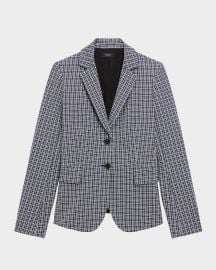 Theory Carissa Plaid Slim-Fit Blazer at Neiman Marcus