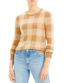 Theory Cashmere Plaid Crewneck Sweater Women - Bloomingdale s at Bloomingdales