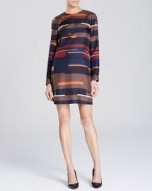 Theory Cepeda Silk Abstract Stripe Dress at Bloomingdales