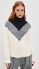 Theory Chevron Turtleneck Sweater in Airy Cashmere at Shopbop