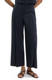 Theory City Pleated High Waist Wide Leg Pants at Nordstrom