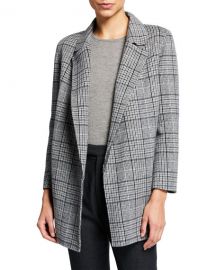 Theory Clairene N Check Wool-Cashmere Coat at Neiman Marcus