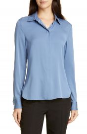 Theory Classic Fitted Stretch Silk Shirt   Nordstrom at Nordstrom