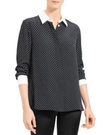 Theory Crepe Polka Dot Shirt Women - Bloomingdale s at Bloomingdales