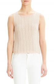 Theory Crochet Sleeveless Cotton Blend Sweater   Nordstrom at Nordstrom