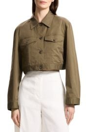 Theory Crop Stretch Twill Trucker Jacket at Nordstrom