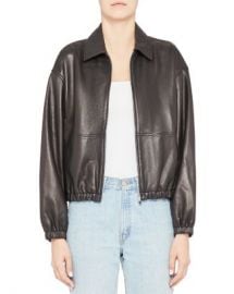 Theory Cropped Leather Bomber Jacket Women - Bloomingdale s at Bloomingdales