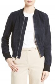 Theory Daryette S Benna Suede Bomber Jacket at Nordstrom