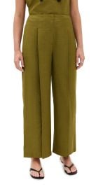 Theory Deep Pleat Pants Avocado 6 at Shopbop