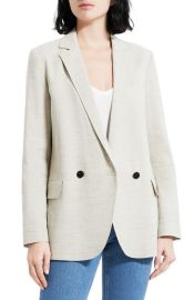 Theory Double Breasted Linen Blend Blazer at Nordstrom