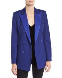 Theory Double-Breasted Wool Tuxedo Blazer at Neiman Marcus