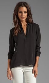 Theory Driya Silk Blouse in Black from Revolve com at Revolve