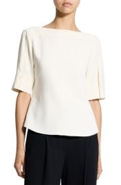 Theory Elbow Sleeve Boat Neck Top at Nordstrom