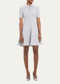 Theory Felted Wool and Cashmere Mini Polo Dress - at Bergdorf Goodman