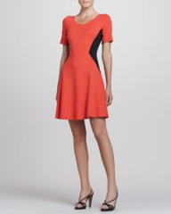 Theory Filopa Colorblock Flare Dress at Neiman Marcus