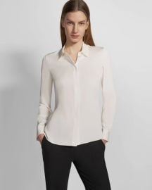 Theory Fitted Shirt in Silk Georgette at Theory