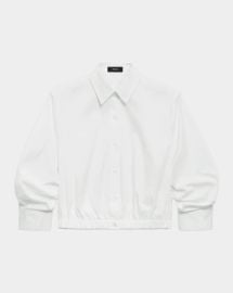 Theory Fixed Sleeve Poplin Top at Neiman Marcus