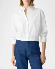 Theory Fixed Sleeve Poplin Top at Neiman Marcus