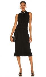 Theory Flared Rib Dress in Black at Revolve