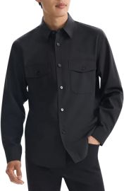 Theory Garvin B T Wool Stretch Regular Fit Button Down Shirt at Nordstrom