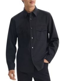 Theory Garvin B T Wool Stretch Regular Fit Button Down Shirt Bloomingdales at Bloomingdales