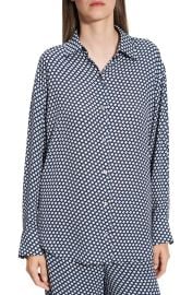 Theory Geo Print Relaxed Button Up Shirt at Nordstrom