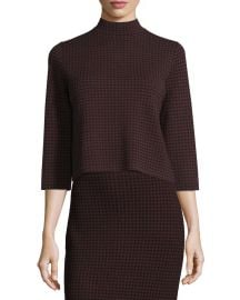 Theory Harmona JH Evian Houndstooth Sweater  Black Sumac at Neiman Marcus