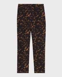 Theory High-Waist Tortoise Crepe Slim Crop Pants at Neiman Marcus