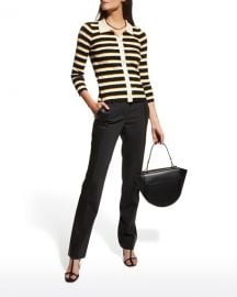 Theory Hudson Stripe 34-Sleeve Cardigan at Neiman Marcus